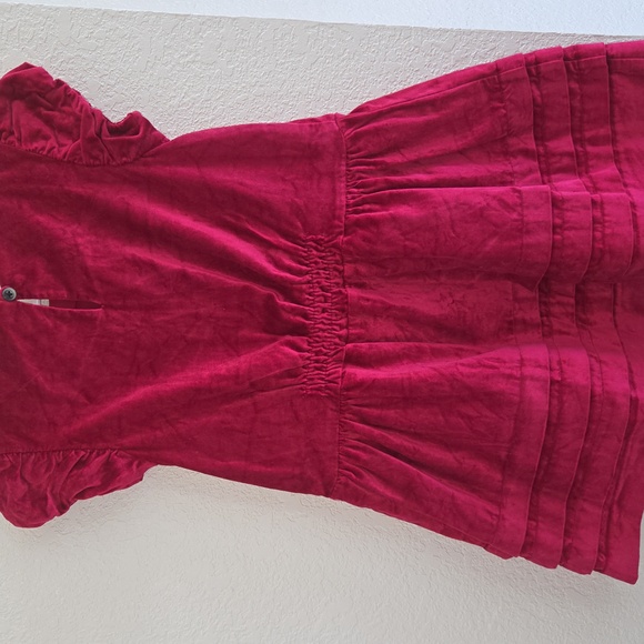 Tea Collection Kids Hot Pink Formal/ Casual Velvet Dress. - Picture 4 of 10